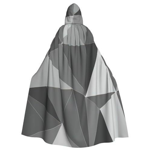 BBEXJIGY Uni schwarzer geometrischer Druck Kapuzenumhang Halloween Hexenkostüm von BBEXJIGY