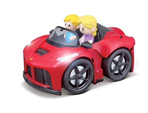BBJunior Ferrari Poppin' Drivers: Spielzeugauto LaFerrari Aperta, mit Spielfiguren, Licht und Sound, ab 12 Monaten, rot (16-81002) von Bburago