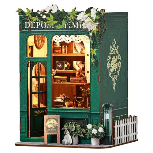 BBLIKE Book Nook Kits für Erwachsene 3D Holzpuzzle DIY Bücherregal Deko Bücher Diorama Miniatur Haus mit LED Licht Buchstützen Puppenhaus Kreative Geschenkdekoration für Erwachsene von BBLIKE