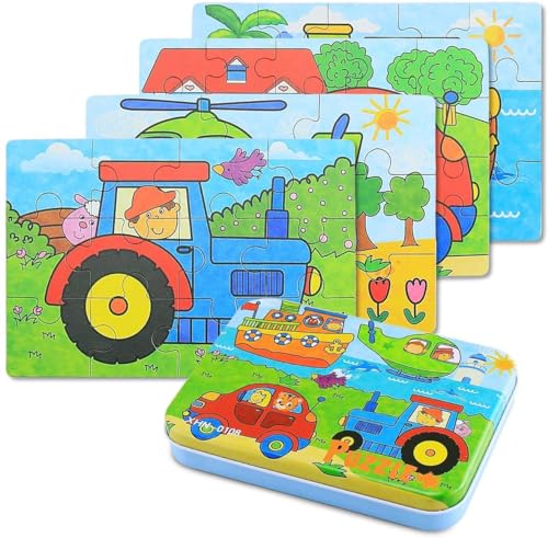 BBLIKE Kinderpuzzle 64 Stücke Puzzle für Kinder Puzzle ab 3 Vier schwierigkeitsgrade Lernspielzeug für Kinder 3 4 5 Jahren Alt (Verkehr) von BBLIKE