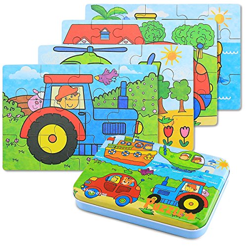 BBLIKE Kinderpuzzle 64 Stücke Puzzle für Kinder Puzzle ab 3 Vier schwierigkeitsgrade Lernspielzeug für Kinder 3 4 5 Jahren Alt (Verkehr) von BBLIKE