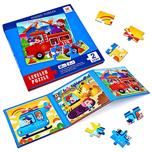 BBLIKE Kinderpuzzle Magnet Puzzle Auto Puzzle für Kinder Puzzle ab 3 Reisespiele Kinder ab 3 Lernspielzeug für Kinder 3 4 5 Jahren Alt (Fahrzeug) von BBLIKE