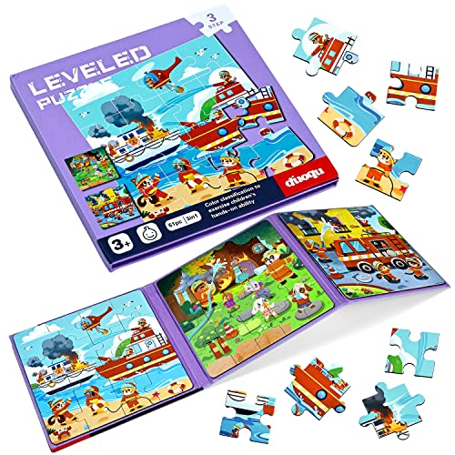 BBLIKE Kinderpuzzle Magnet Puzzle Feuerwehr Puzzle für Kinder Puzzle ab 3 Reisespiele Kinder ab 3 Lernspielzeug für Kinder 3 4 5 Jahren Alt (Feuerwehr) von BBLIKE