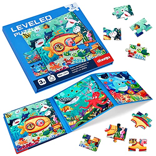 BBLIKE Kinderpuzzle Magnet Puzzle Meerestier Puzzle für Kinder Puzzle ab 3 Reisespiele Kinder ab 3 Lernspielzeug für Kinder 3 4 5 Jahren Alt (Meerestier) von BBLIKE