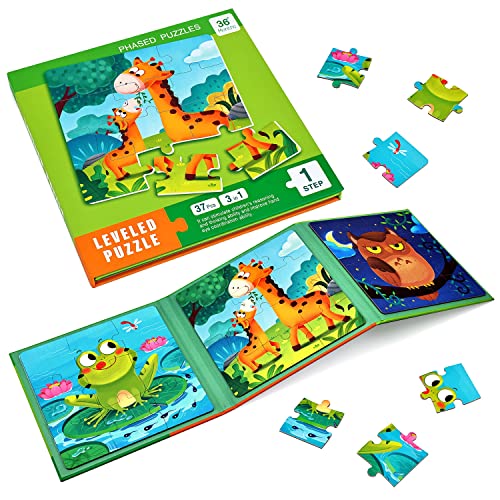 BBLIKE Kinderpuzzle Magnet Puzzle Tier Puzzle für Kinder Puzzle ab 3 Reisespiele Kinder ab 3 Lernspielzeug für Kinder 3 4 5 Jahren Alt (Tier) von BBLIKE