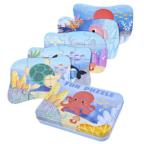 BBLIKE Kinderpuzzle Meerestier Puzzle für Kinder,5 Bilds Puzzles, Geeignet für Jungen und Mädchen Puzzle ab 3 4 5 Jahren von BBLIKE