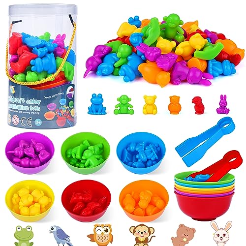 BBLIKE Montessori Zählspielzeug, Kinder Tiersortierspielzeug mit Schüssel, Würfel, Pinzette, Farbsortierung, Mathematikspielzeug, pädagogisches Lernspielzeug für Kinder 2, 3, 4, 5, 6 Jahre, Geschenk BBLIKE Montessori Zählspielzeug, Kinder Tiersortierspielzeug mit Schüssel, Würfel, Pinzette, Farbsortierung, Mathematikspielzeug, pädagogisches Lernspielzeug für Kinder 2, 3, 4, 5, 6 Jahre, Geschenk von BBLIKE