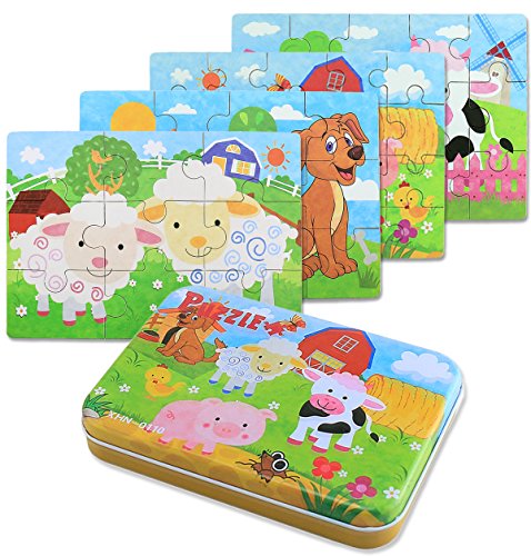 BBLIKE Kinderpuzzle 64 Stücke Puzzle für Kinder Puzzle ab 3 Vier schwierigkeitsgrade Lernspielzeug für Kinder 3 4 5 Jahren Alt (Schaf) von BBLIKE