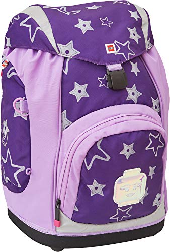 BBM Lego Bags Schulranzen Nielsen, Ranzen nur 1,2 Kg, Schultasche mit Lego Stars Motiv, Büchertasche ca. 40 x 29 x 28 cm, 15 Liter, Schulrucksack mit Notebook und Tablet Fach, Lila/Weiß von BBM