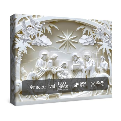3D Weihnachtskrippe Skulptur Puzzles für Erwachsene 1000 Teile Christian Jesus Religiöse Bibel Puzzles Glaube Katholisches Kreuz Puzzle von BBOLDIN