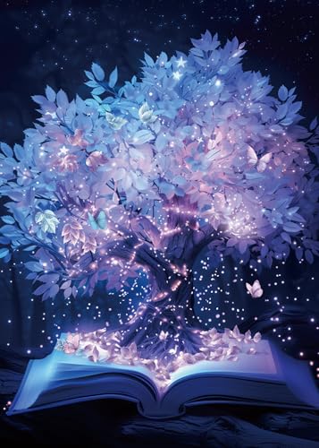 Baum des Lebens Puzzle für Erwachsene 1000 Teile Hartpflanzenbuch Puzzle Schwieriges Fantasy Schmetterling Puzzle von BBOLDIN