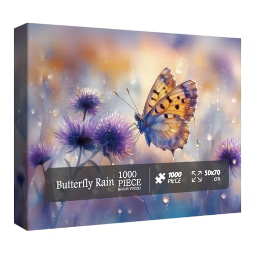 Blume Schmetterling Puzzle für Erwachsene 1000 Teile, Hübsches ästhetisches Puzzle, herausforderndes Tier Floral Regen Puzzle Blume Schmetterling Puzzle für Erwachsene 1000 Teile, Hübsches ästhetisches Puzzle, herausforderndes Tier Floral Regen Puzzle von BBOLDIN