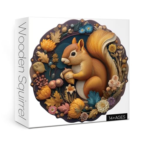Blumen-Eichhörnchen-Puzzle für Erwachsene, 1000 Teile, niedliches Tier-Puzzle, rund, bunt, Herbstpflanze, Blumenpuzzle Blumen-Eichhörnchen-Puzzle für Erwachsene, 1000 Teile, niedliches Tier-Puzzle, rund, bunt, Herbstpflanze, Blumenpuzzle von BBOLDIN
