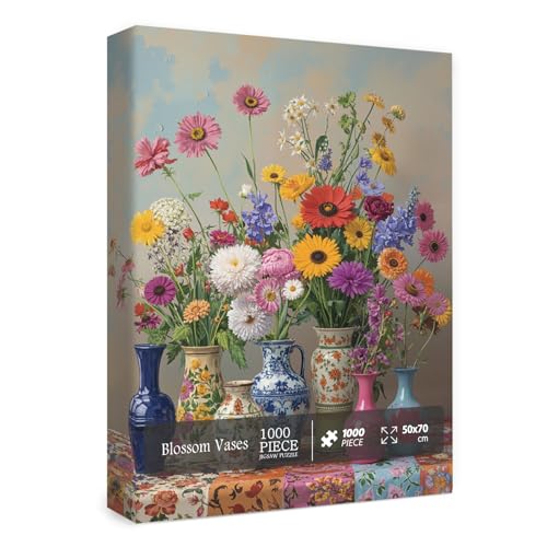 Blumenvasen-Puzzle für Erwachsene, 1000 Teile, Vintage-Pflanzen-Puzzle, bunt, Garten, hübscher Frühling, Sonnenblume, Wildblume, Hortensien, Gänseblümchen Blumenvasen-Puzzle für Erwachsene, 1000 Teile, Vintage-Pflanzen-Puzzle, bunt, Garten, hübscher Frühling, Sonnenblume, Wildblume, Hortensien, Gänseblümchen von BBOLDIN