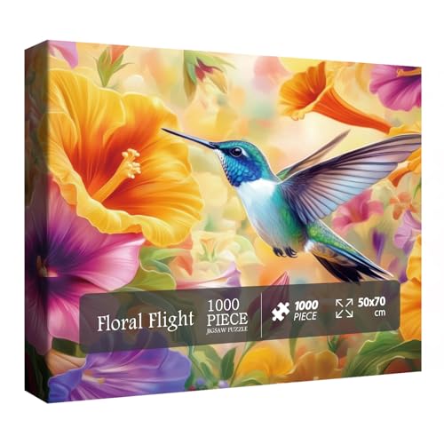 Blumenvogel-Puzzle für Erwachsene, 1000 Teile, Kolibri-Blumen-Puzzle, buntes hübsches Puzzle Blumenvogel-Puzzle für Erwachsene, 1000 Teile, Kolibri-Blumen-Puzzle, buntes hübsches Puzzle von BBOLDIN