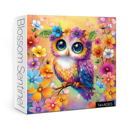 Buntes Eulen-Vogel-Puzzle für Erwachsene, 1000 Teile, Natur-Blumen-Tier-Puzzle, herausforderndes Blumenkunst-Puzzle Buntes Eulen-Vogel-Puzzle für Erwachsene, 1000 Teile, Natur-Blumen-Tier-Puzzle, herausforderndes Blumenkunst-Puzzle von BBOLDIN