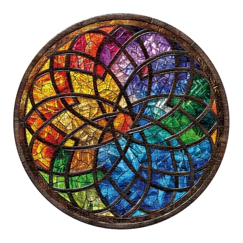 Buntglas-Puzzle für Erwachsene, 1000 Teile, hartes Kunst-Puzzle, rundes herausforderndes Puzzle Buntglas-Puzzle für Erwachsene, 1000 Teile, hartes Kunst-Puzzle, rundes herausforderndes Puzzle von BBOLDIN