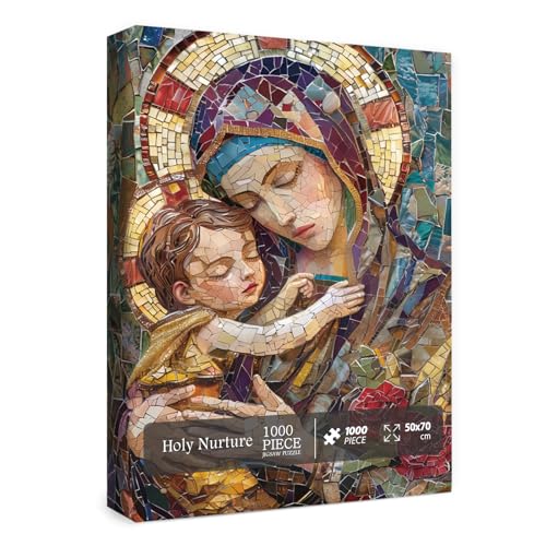 Christliches Jesus-Puzzle für Erwachsene, 1000 Teile, buntes Mosaik-Puzzle, religiöse Mutter Maria Kirche Puzzle Christliches Jesus-Puzzle für Erwachsene, 1000 Teile, buntes Mosaik-Puzzle, religiöse Mutter Maria Kirche Puzzle von BBOLDIN