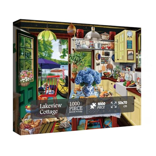 Cozy Lake Cottage Puzzle 1000 Teile für Erwachsene, Vintage Kitchen Cabin Jigasw Puzzles Scenic, Food Flower Plant Puzzle als Wohnkultur Cozy Lake Cottage Puzzle 1000 Teile für Erwachsene, Vintage Kitchen Cabin Jigasw Puzzles Scenic, Food Flower Plant Puzzle als Wohnkultur von BBOLDIN