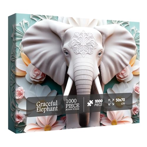 Elefant Blume Puzzle für Erwachsene 1000 Teile Tier Mandala Puzzle Kunst Floral Puzzle Elefant Blume Puzzle für Erwachsene 1000 Teile Tier Mandala Puzzle Kunst Floral Puzzle von BBOLDIN