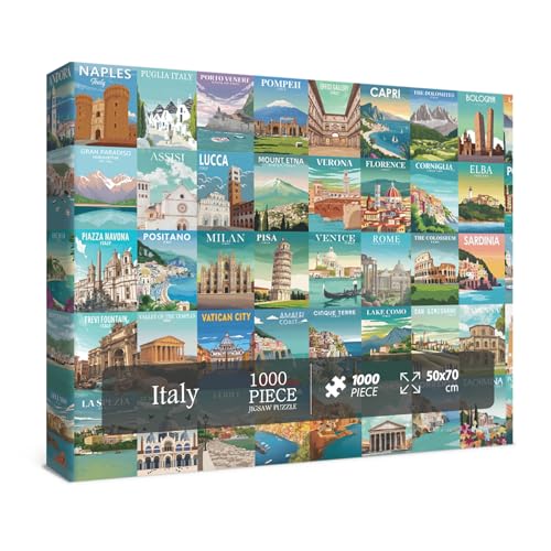 Italien Puzzle 1000 Teile für Erwachsene Natur, Cinque Terre Rom Reise Jigsaw Puzzles Stadt Florenz, Europa Landschaft Scenic Collage Herausforderndes Puzzle für Erwachsene Italien Puzzle 1000 Teile für Erwachsene Natur, Cinque Terre Rom Reise Jigsaw Puzzles Stadt Florenz, Europa Landschaft Scenic Collage Herausforderndes Puzzle für Erwachsene von BBOLDIN
