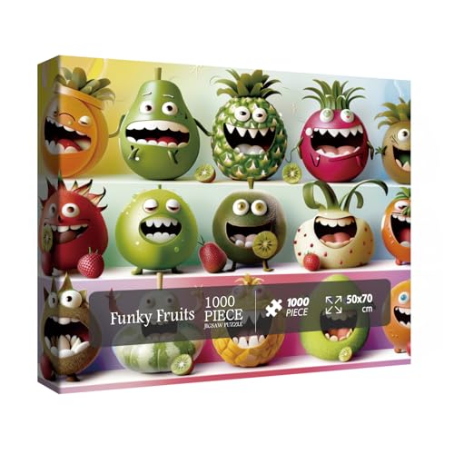 Lustiges Obst-Puzzle, 1000 Teile für Erwachsene, buntes Monster-Frucht-Puzzle, seltsame Obst-Puzzles, lustige Collagen-Puzzles für Erwachsene und Familie Lustiges Obst-Puzzle, 1000 Teile für Erwachsene, buntes Monster-Frucht-Puzzle, seltsame Obst-Puzzles, lustige Collagen-Puzzles für Erwachsene und Familie von BBOLDIN