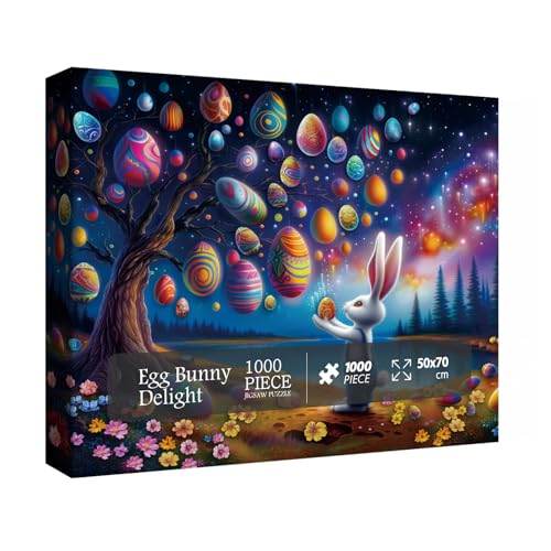 Osterei-Hasen-Puzzle für Erwachsene, 1000 Teile, buntes Blumensee-Puzzle, Fantasie-Sternennacht-Galaxie-Puzzle, hartes schwieriges Puzzle Osterei-Hasen-Puzzle für Erwachsene, 1000 Teile, buntes Blumensee-Puzzle, Fantasie-Sternennacht-Galaxie-Puzzle, hartes schwieriges Puzzle von BBOLDIN
