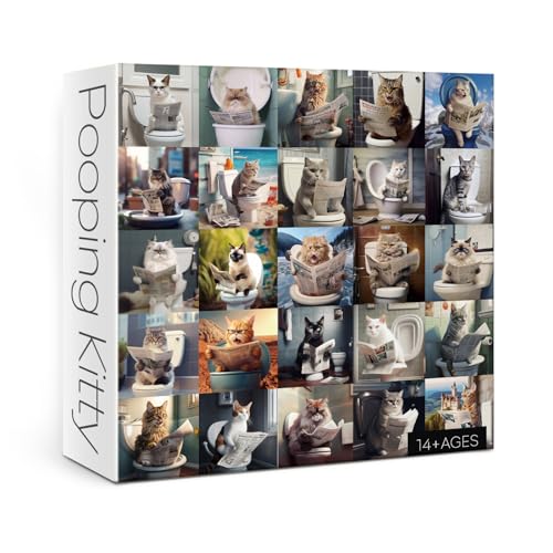 Pooping Cat Puzzles 1000 Teile Puzzle für Erwachsene, Tierpuzzles 1000 Teile Lustiges Kitty Puzzle, Niedliche Katzen Puzzle als Streich Gag Dekor Pooping Cat Puzzles 1000 Teile Puzzle für Erwachsene, Tierpuzzles 1000 Teile Lustiges Kitty Puzzle, Niedliche Katzen Puzzle als Streich Gag Dekor von BBOLDIN