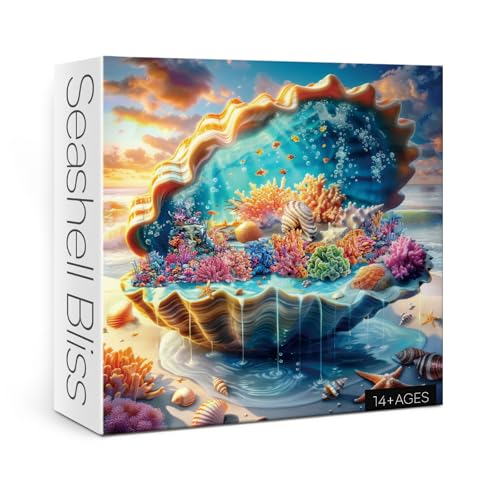 Strand-Sommer-Muschel-Puzzle, 1000 Teile für Erwachsene, Hawaii-Ozean-Sonnenuntergang-Puzzle, bunte Korallen-Puzzle, Naturlandschaft Puzzle von BBOLDIN