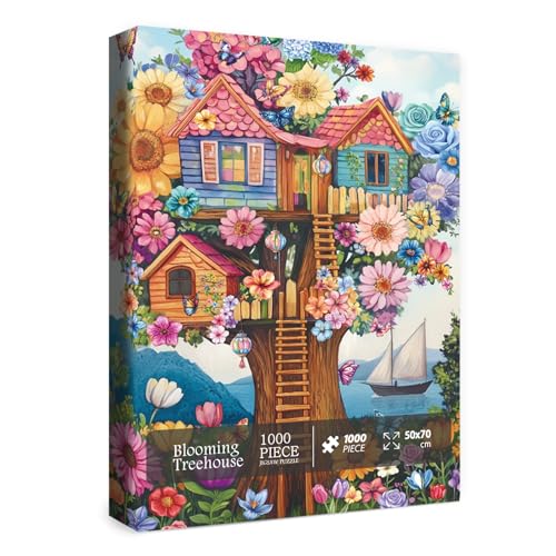 Treehouse Blumenpuzzle für Erwachsene, 1000 Teile, Fantasie-Baum-des-Lebens-Puzzle, buntes Baum, Schmetterling, florales Ozean-Puzzle Treehouse Blumenpuzzle für Erwachsene, 1000 Teile, Fantasie-Baum-des-Lebens-Puzzle, buntes Baum, Schmetterling, florales Ozean-Puzzle von BBOLDIN