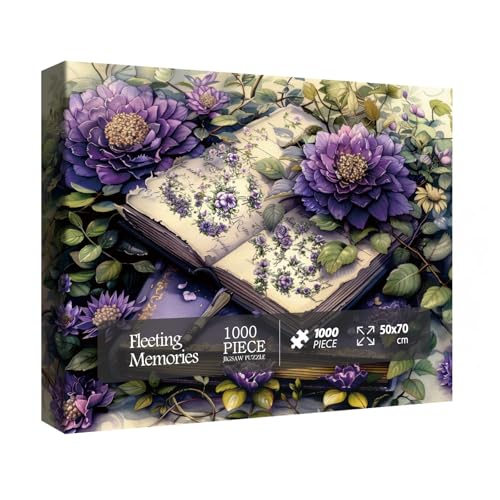 Vintage Blumenbuch Puzzles für Erwachsene 1000 Teile, Retro Wildblumenseiten Puzzle, Natur Floral Leaf Puzzle als Wohnkultur Vintage Blumenbuch Puzzles für Erwachsene 1000 Teile, Retro Wildblumenseiten Puzzle, Natur Floral Leaf Puzzle als Wohnkultur von BBOLDIN