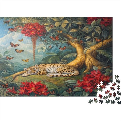 Leopard Puzzle 1000 Teile Erwachsene Puzzles Für Erwachsene Klassische Puzzles 1000 Teile Erwachsene Puzzlespiel Schwer Pädagogisches Spielzeug Erwachsene Kinder Puzzel 1000pcs (75x50cm) von BBQYNVKJR