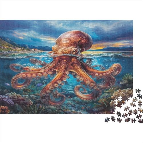 Oktopus Puzzles1000 Teile, Puzzle Für Erwachsene, Geschicklichkeitsspiel Für Die Ganze Familie, Klassische Puzzle,Geburtstagsgeschenk Erwachsenen Puzzlespiel Puzzel 1000pcs (75x50cm) von BBQYNVKJR