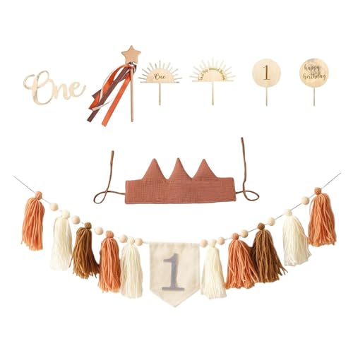 First Birthday High Chair Banner, First Birthday Tulle Garland Party Theme Pull Flag Baby Girl Boy Shower Crown Hats Wall Hangings Cake Topper Set First Birthday High Chair Banner, First Birthday Tulle Garland Party Theme Pull Flag Baby Girl Boy Shower Crown Hats Wall Hangings Cake Topper Set von BBTISG