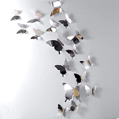 48 Stück DIY Spiegel Schmetterling Kombination 3D Schmetterling Wand Aufkleber Abziehbilder Haus Dekoration 48 Stück DIY Spiegel Schmetterling Kombination 3D Schmetterling Wand Aufkleber Abziehbilder Haus Dekoration von BBTO