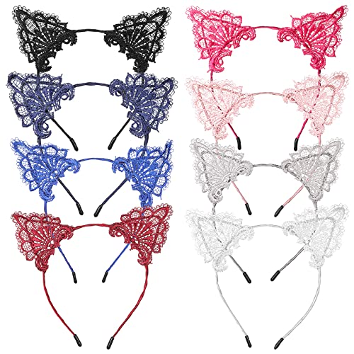 BBTO 8 Stück Katzenohren Stirnband Maskerade Katze Ohren Haarband Spitze Katze Haarreif Süße Haarschmuck Accessoires für Frauen Karneval Party Kostüm Tägliche Dekoration BBTO 8 Stück Katzenohren Stirnband Maskerade Katze Ohren Haarband Spitze Katze Haarreif Süße Haarschmuck Accessoires für Frauen Karneval Party Kostüm Tägliche Dekoration von BBTO