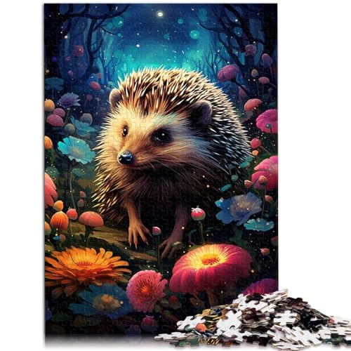 1000 Puzzleteile für Erwachsene der Igel in der Sternennacht Denkspiel Herausforderung für die Intelligenz des Gehirns süchtig machendes Spielzeug 26x38cm von BBVNFLIR