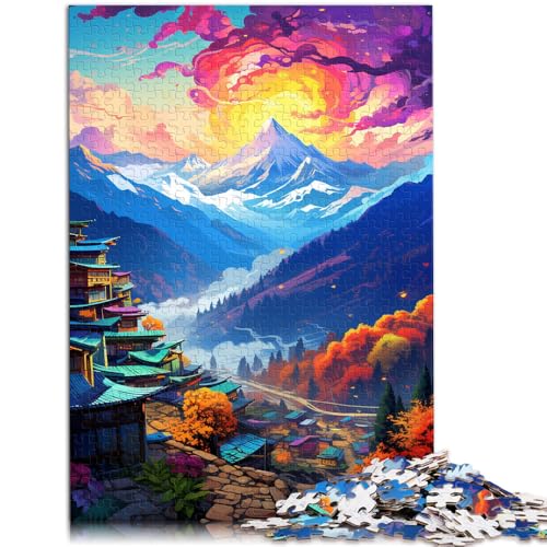 1000 Teile Puzzle für Erwachsene Bergdorf Denksportaufgabe ganze Familie für Teenager ab 14 Jahren 26x38cm von BBVNFLIR