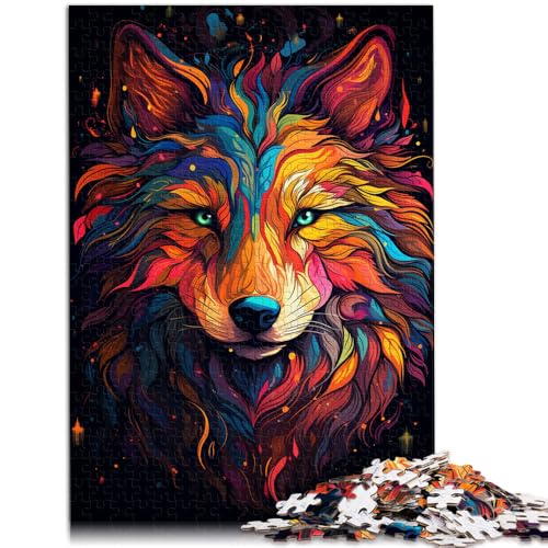 1000 Teile Puzzle für Erwachsene Flammenwolf Denksportaufgabe ganze Familie und für Teenager ab 14 Jahren 50x75cm von BBVNFLIR
