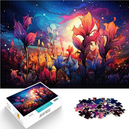 1000-teiliges Puzzle Erwachsene Blumen pädagogisches Spielzeug zum Stressabbau Puzzle Herausforderung die Intelligenz des Gehirns süchtig machendes Spielzeug 50x75cm von BBVNFLIR