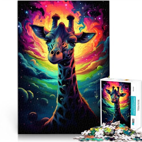 1000-teiliges Puzzle Erwachsene Giraffe Weltraum Familienspaß-Puzzle Herausforderung die Gehirnintelligenz süchtig machendes Spielzeug Teenager ab 14 Jahren 50x75cm von BBVNFLIR