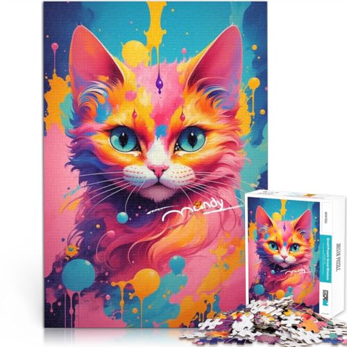 1000-teiliges Puzzle Erwachsene Katzenkunst-Quizspiel Jedes Teil ist einzigartig – anspruchsvolles unterhaltsames Familienspiel Geeignet Jugendliche ab 14 Jahren 26x38cm von BBVNFLIR