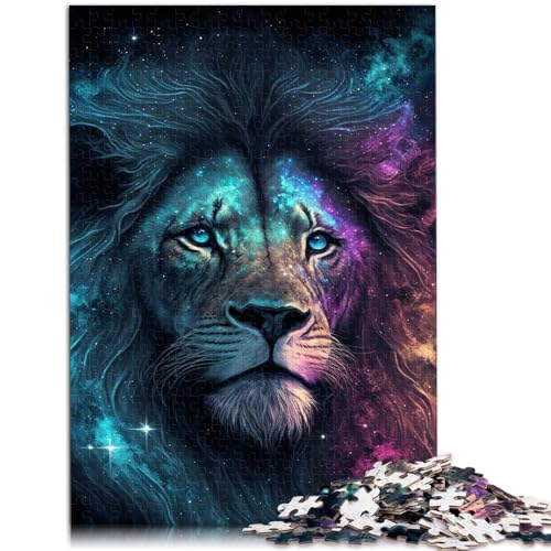 1000-teiliges Puzzle Erwachsene Löwe Lernspiele Zuhause DIY-Spielzeug Herausforderung der Gehirnintelligenz süchtig machendes Spielzeug Teenager ab 14 Jahren 26x38cm von BBVNFLIR