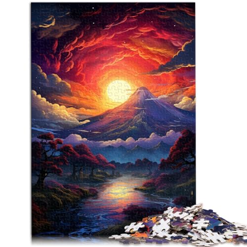 1000-teiliges Puzzle Erwachsene Sonnenuntergang am Berg Fuji Denksportspiel Herausforderung der Gehirnintelligenz Teenager ab 14 Jahren 50x75cm von BBVNFLIR
