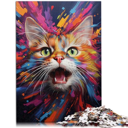 1000-teiliges Puzzle Erwachsene farbenfrohe Kunstkatze Entspannungsspiele lustige Aktivitäten zu Hause Geburtstagsgeschenk Reisegeschenke Teenager ab 14 Jahren 26x38cm 1000-teiliges Puzzle Erwachsene farbenfrohe Kunstkatze Entspannungsspiele lustige Aktivitäten zu Hause Geburtstagsgeschenk Reisegeschenke Teenager ab 14 Jahren 26x38cm von BBVNFLIR