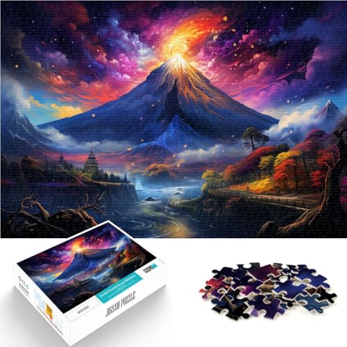 1000-teiliges Puzzle Erwachsene farbenfrohes Puzzle mit dem Berg Fuji anspruchsvolles Spiel Geschenke Eltern-Kind-Interaktion geeignet und Jugendliche ab 14 Jahren 26x38cm von BBVNFLIR