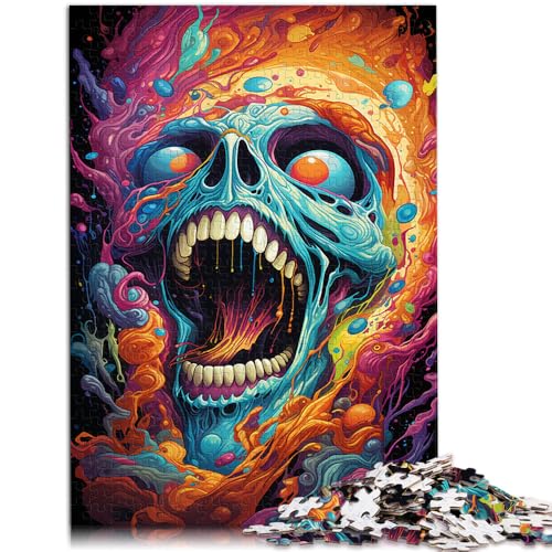 1000-teiliges Puzzle Erwachsene mit Neon-Totenkopf Spielzeug Denkspiel Herausforderung die Gehirnintelligenz süchtig machendes Spielzeug Teenager ab 14 Jahren 26x38cm von BBVNFLIR