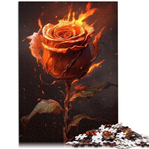 1000-teiliges Puzzle für Erwachsene „Burning Rose“ entspannendes intellektuelles und pädagogisches Spielzeug Heimkunstdekor für Teenager ab 14 Jahren 26x38cm 1000-teiliges Puzzle für Erwachsene „Burning Rose“ entspannendes intellektuelles und pädagogisches Spielzeug Heimkunstdekor für Teenager ab 14 Jahren 26x38cm von BBVNFLIR
