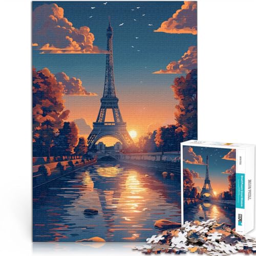 1000-teiliges Puzzle für Erwachsene „Eiffelturm bei Sonnenuntergang“ anspruchsvolles Spiel ganze Familie 26x38cm von BBVNFLIR