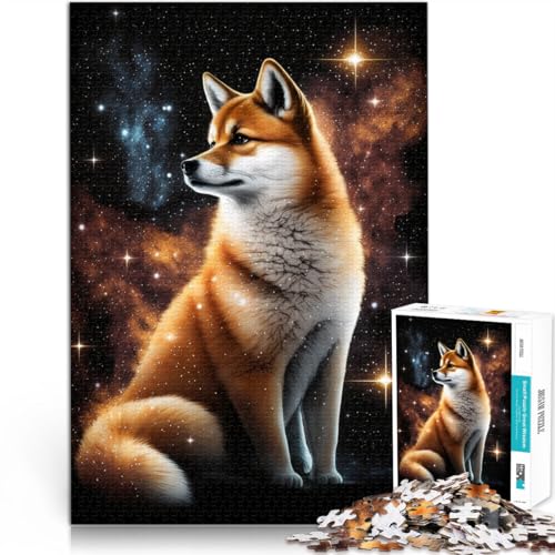 1000-teiliges Puzzle für Erwachsene „Galaxy Colour Shiba Inu“ Denkspiel für Teenager ab 14 Jahren ganze Familie 50x75cm von BBVNFLIR